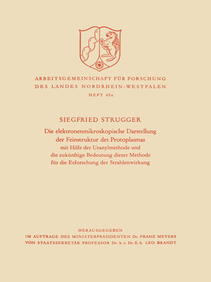 cover image of Die elektronenmikroskopische Darstellung der Feinstruktur des Protoplasmas